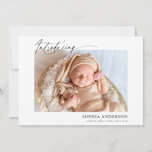 Présentation du Faire-part de photo de script (Devant)