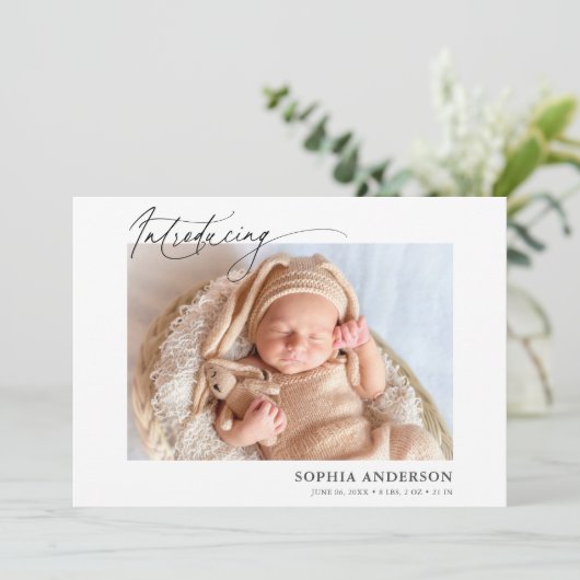 Présentation du Faire-part de photo de script (Debout devant)