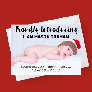 Présentation Fière de la Faire-part de naissance