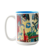 présentation. graffiti tasse à café à deux tons