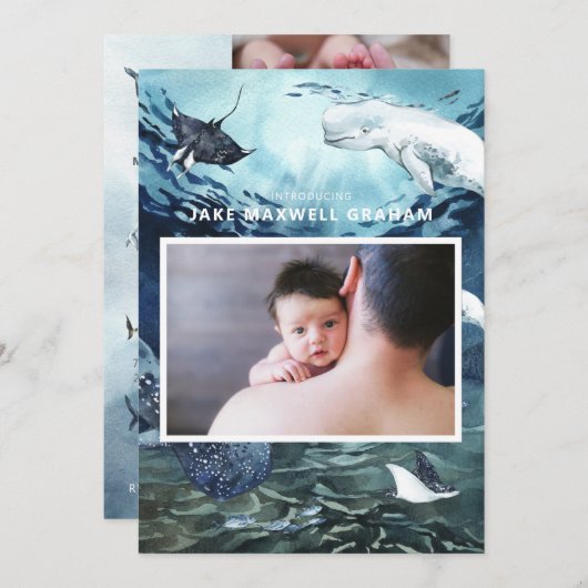 Présentation | Ocean Baby Faire-part de naissance (Devant / Derrière)
