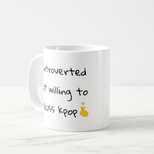 Présenté mais prêt à discuter de kpop Mug (Devant gauche)
