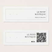 Présentoir de boucles d'oreilles avec QR code pour (Devant & derrière)