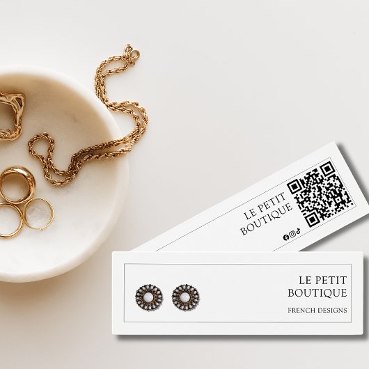 Présentoir de boucles d'oreilles avec QR code pour