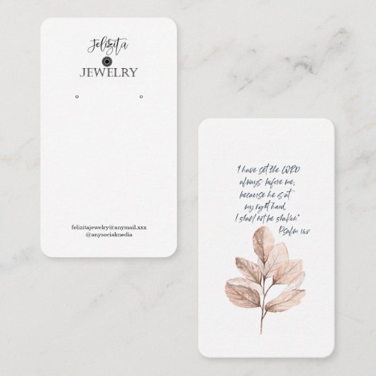 Présentoir de cartes de visite pour boucles d'orei (Devant / Derrière)