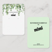 Présentoir de cartes de visite pour boucles d'orei (Devant / Derrière)