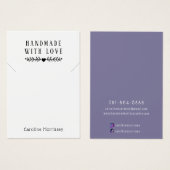 Présentoir de collier de bijoux simple carte viole (Devant & derrière)