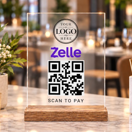 Présentoir de paiement à table Zelle Scan