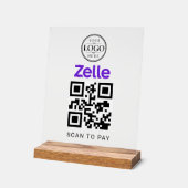 Présentoir de paiement à table Zelle Scan (Angle)