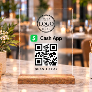Présentoir de paiement sur table Cash App Scan to