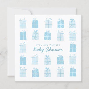 Présents bleus (Garçon) invitation Baby shower