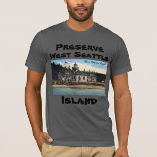 Preserve West Seattle Island Alki Point vuurtoren T-shirt