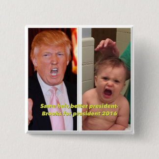 President 2016-toets vierkante button 5,1 cm