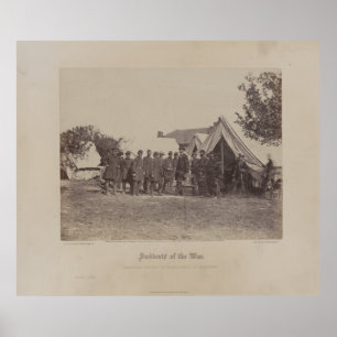 President Abe Lincoln over het slagveld Antietam Poster