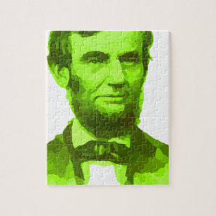 PRESIDENT ABRAHAM LINCOLN GREEN FACE PORTRAITGifts Legpuzzel