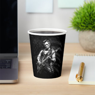 President Abraham Lincoln Playing Guitar Papieren Bekers
