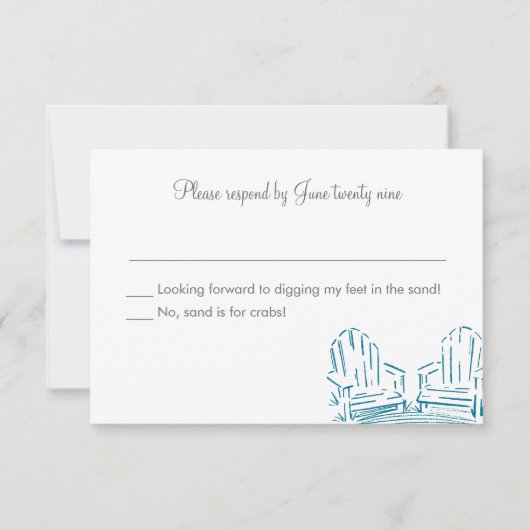 Président Adirondack Faire-part de mariage RSVP (Devant)