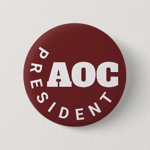 President Alexandria Ocassio-Cortez Ronde Button 5,7 Cm