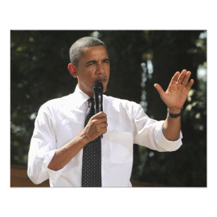 President Barack beantwoordt vragen over de Foto Afdruk