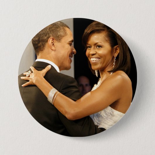 President Barack & Michele Obama Ronde Button 7,6 Cm (Voorkant)