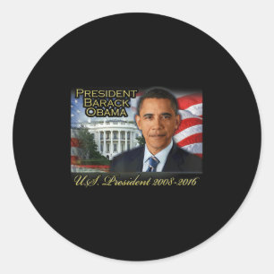 President Barack Obama 2008-2016 Amerikaans Presid Ronde Sticker