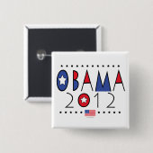 President Barack Obama 2012 Gear Vierkante Button 5,1 Cm (Voorkant /achterkant)