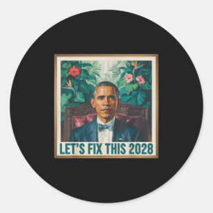 President Barack Obama 2028 Rtrait Patriotieke Dem Ronde Sticker