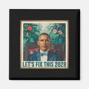 President Barack Obama 2028 Rtrait Patriotische De Magneet