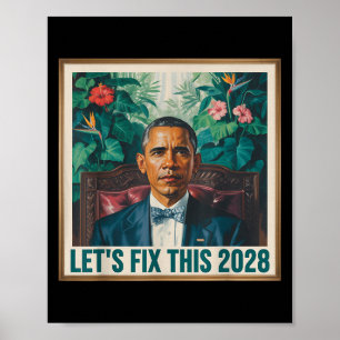 President Barack Obama 2028 Rtrait Patriotische De Poster