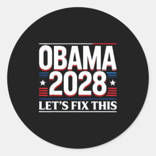 President Barack Obama 2028 Rtrait Patriotische De Ronde Sticker