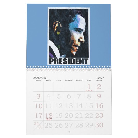 President Barack Obama  agenda Kalender (Jan 2027)
