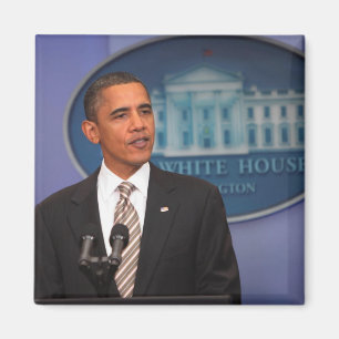 President Barack Obama doet een aankondiging Magneet
