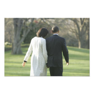 President Barack Obama en first lady Michelle Foto Afdruk