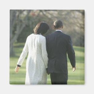 President Barack Obama en first lady Michelle Magneet