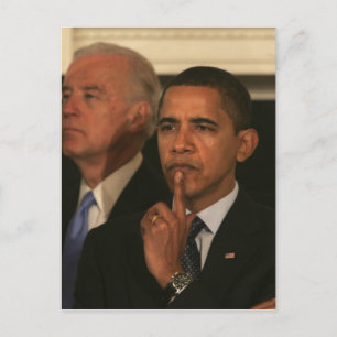 President Barack Obama en vicepresident Briefkaart