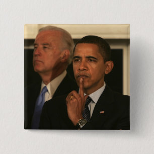 President Barack Obama en vicepresident Vierkante Button 5,1 Cm