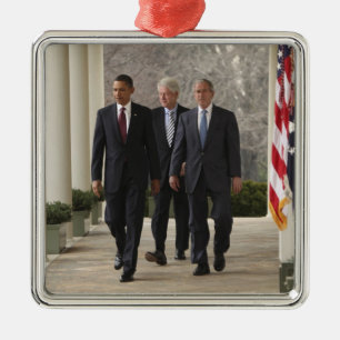 President Barack Obama en voormalige presidenten Metalen Ornament
