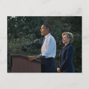 President Barack Obama & Hillary Clinton Briefkaart