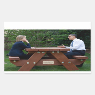 President Barack Obama & Hillary Clinton Rechthoekige Sticker