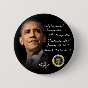 President Barack Obama II Inauguratie 1-20-2013_2 Ronde Button 5,7 Cm