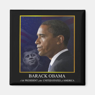 President Barack Obama met JFK - Magnet Magneet