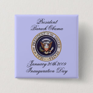 President Barack Obama Vierkante Button 5,1 Cm