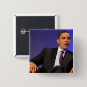 President Barack Obama Vierkante Button 5,1 Cm (Voorkant /achterkant)