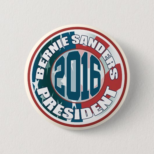 President Bernie Sanders 2016 Ronde Button 5,7 Cm (Voorkant)