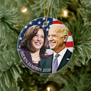President Biden en VP Harris Keepsake Keramisch Ornament