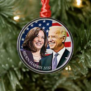 President Biden en VP Harris Keepsake Metalen Ornament