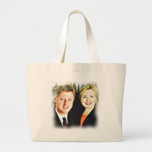 President Bill Clinton en President Hillary Clinto Grote Tote Bag