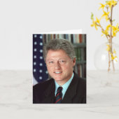 President Bill Clinton Officiële foto Birthday SM Kaart (Gele Bloem)