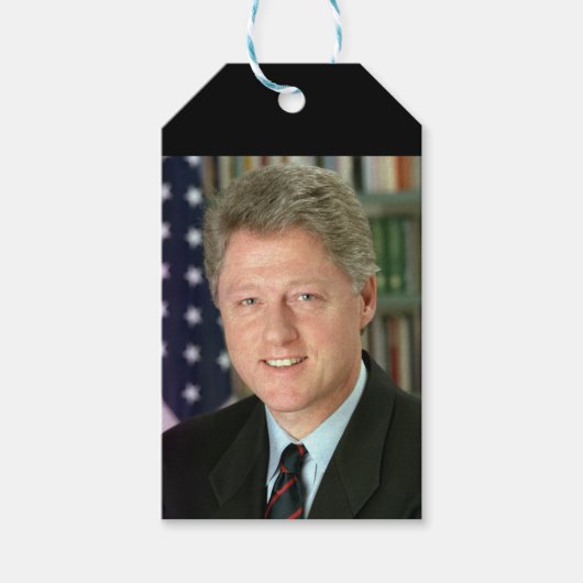 President Bill Clinton Witte Huis Foto Cadeaulabel (Voorkant)