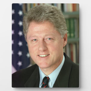 President Bill Clinton Witte Huis Foto Fotoplaat